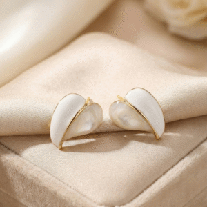 The Ivory Hearts Studs